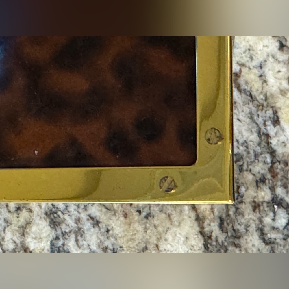 Tory Burch Leopard Print Glossy Triangular Large … - image 4